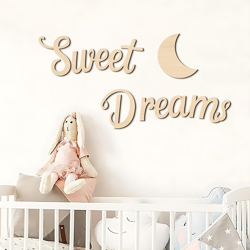 Art Craft Display - Sweet Dreams ป้ายผนังไม้ Wall Art สติ๊กเกอร์ติดผนังไม้