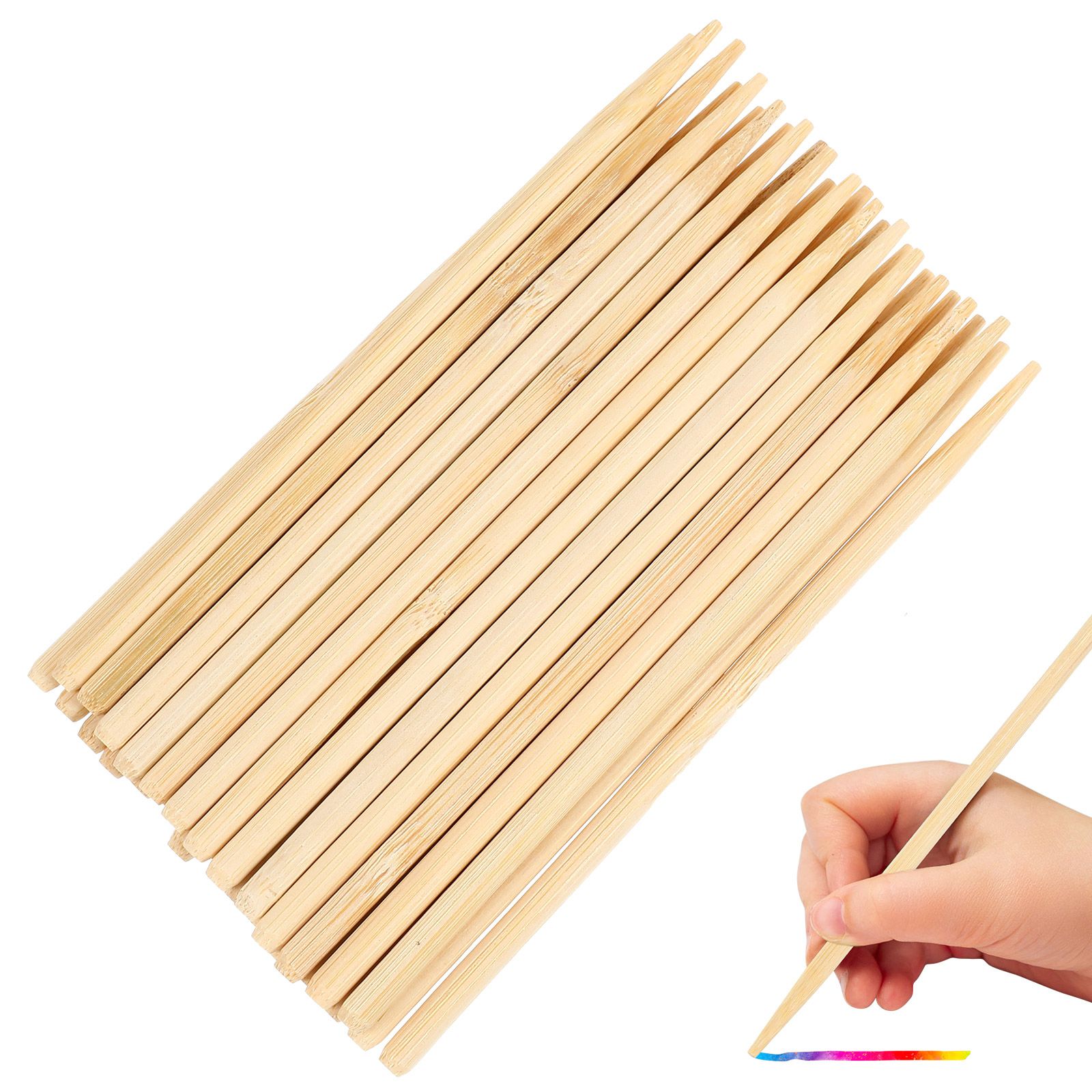 Art Craft Stick - 30 ชิ้นไม้ภาพวาดไม้ไผ่ปากกา Wax Stick สําหรับผม Twigs