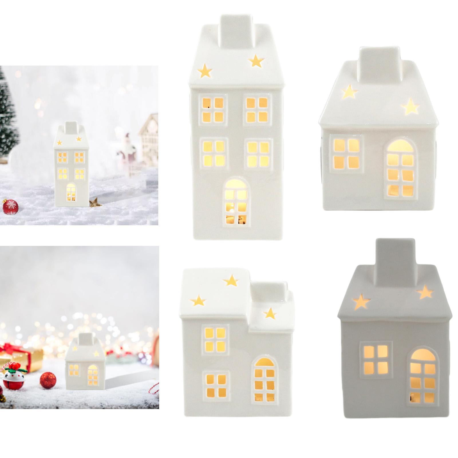 Art And Craft For Xmas - เซรามิค Xmas House ห้องนอนโต๊ะในร่มตกแต่งเดสก์ท็อปหน้าแรกเซรามิคศิลปะหัตถกรรมตกแต่ง Xmas House