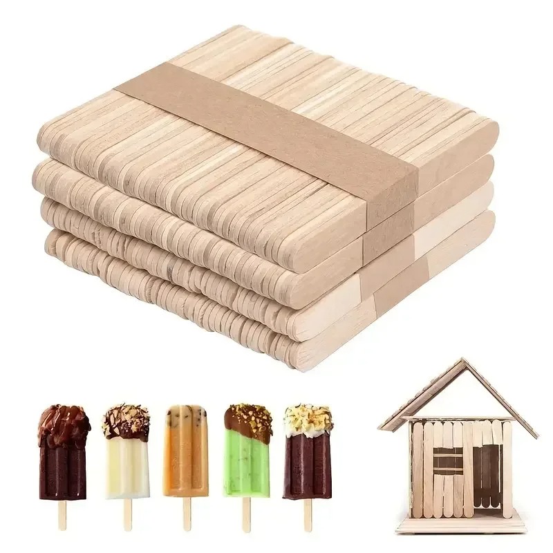 Art Craft Stick - ไม้ไอศกรีม 50 ชิ้น/ล็อต ไม้ไอศกรีมทำจากไม้ธรรมชาติ ความยาว 11.5