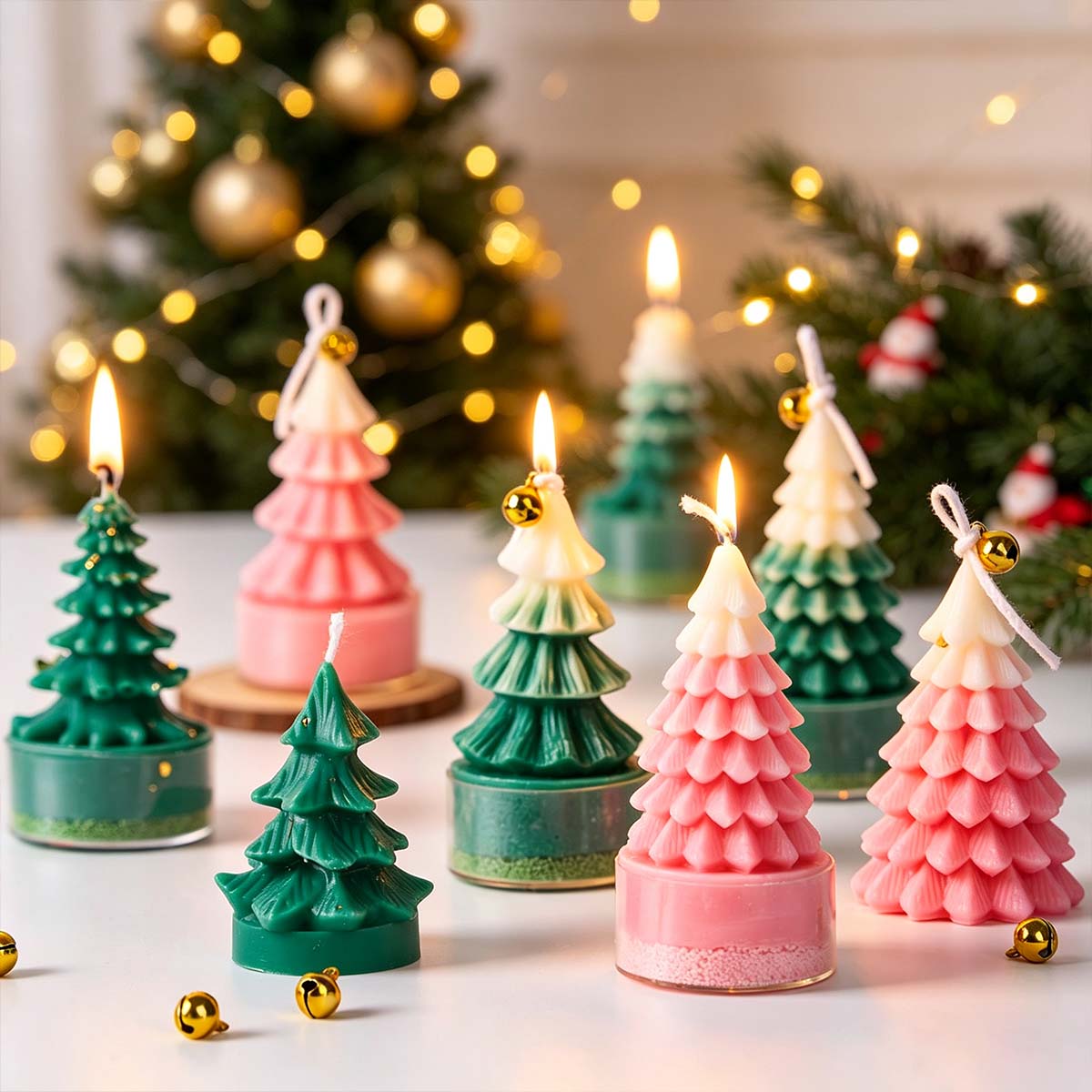 Art And Craft For Xmas - แม่พิมพ์ซิลิโคนต้นคริสต์มาส 3 มิติ สำหรับทำเทียน DIY ของตกแต่งคริสต์มาส