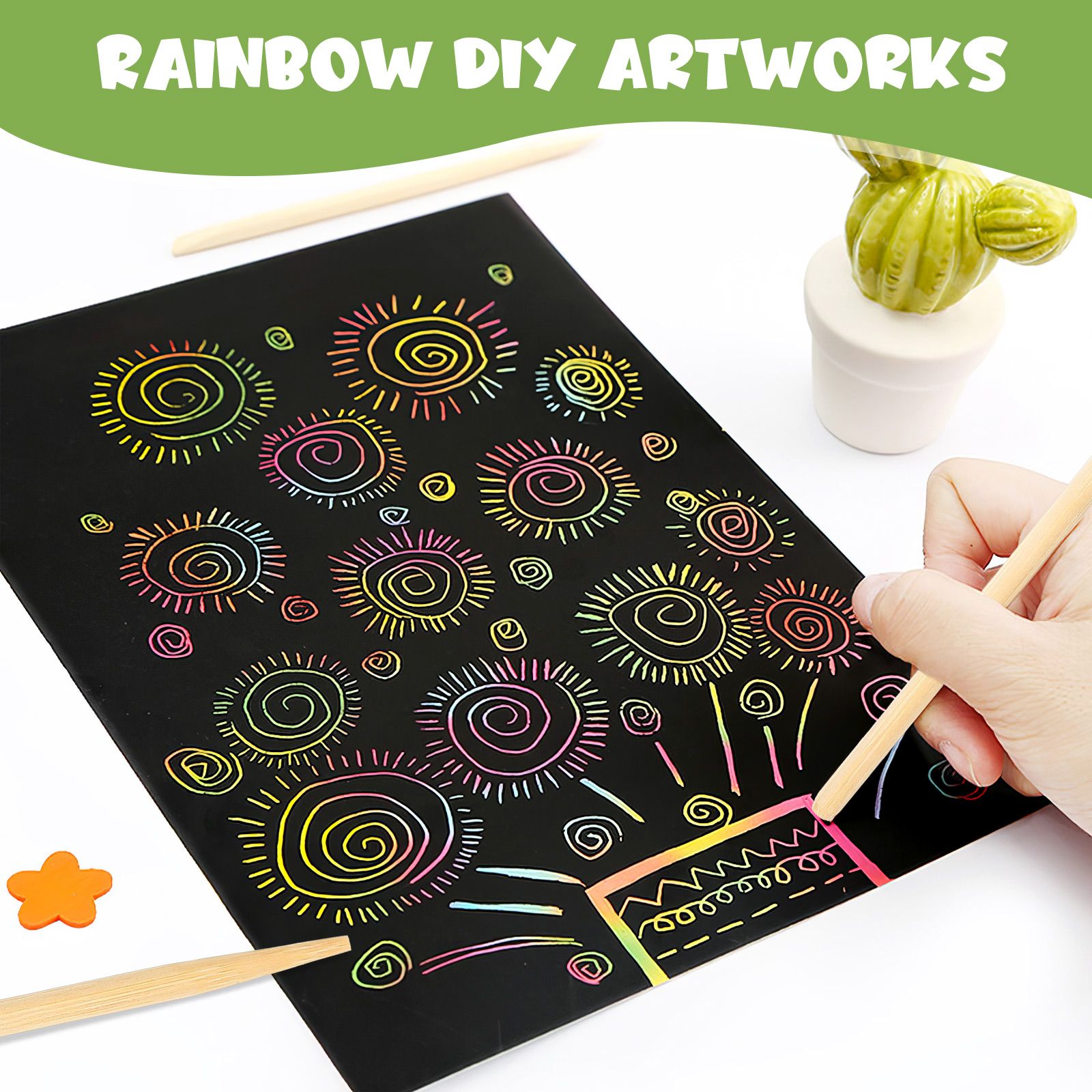 30 ชิ้นไม้ภาพวาดไม้ไผ่ปากกา Wa - Art Craft Stick บทวิจารณ์และราคา