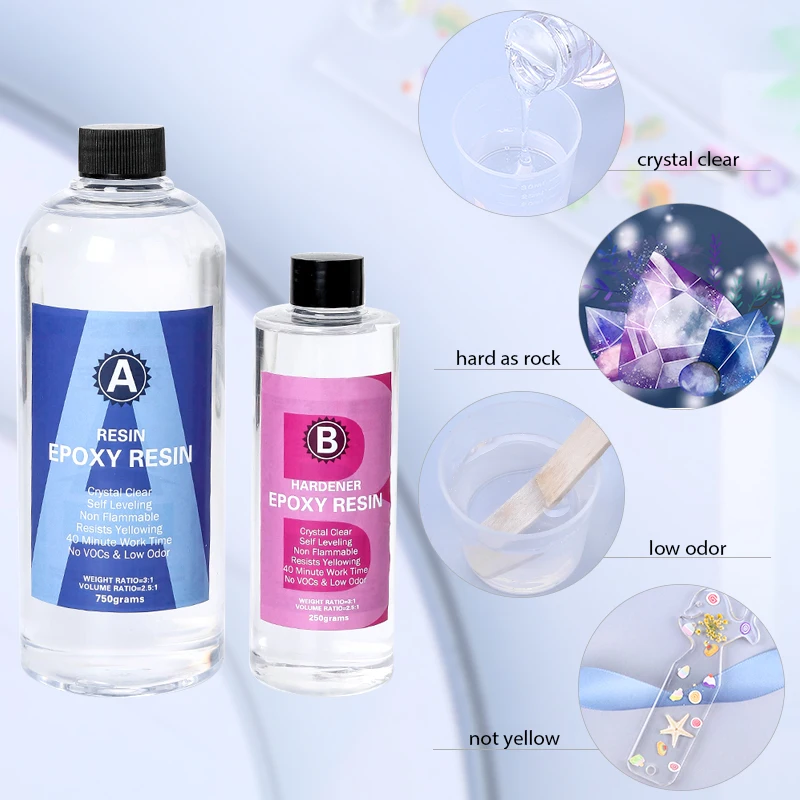 อีพ็อกซี่เรซิ่นชุดคริสตัลใสผสม - Art Craft Stick บทวิจารณ์และราคา