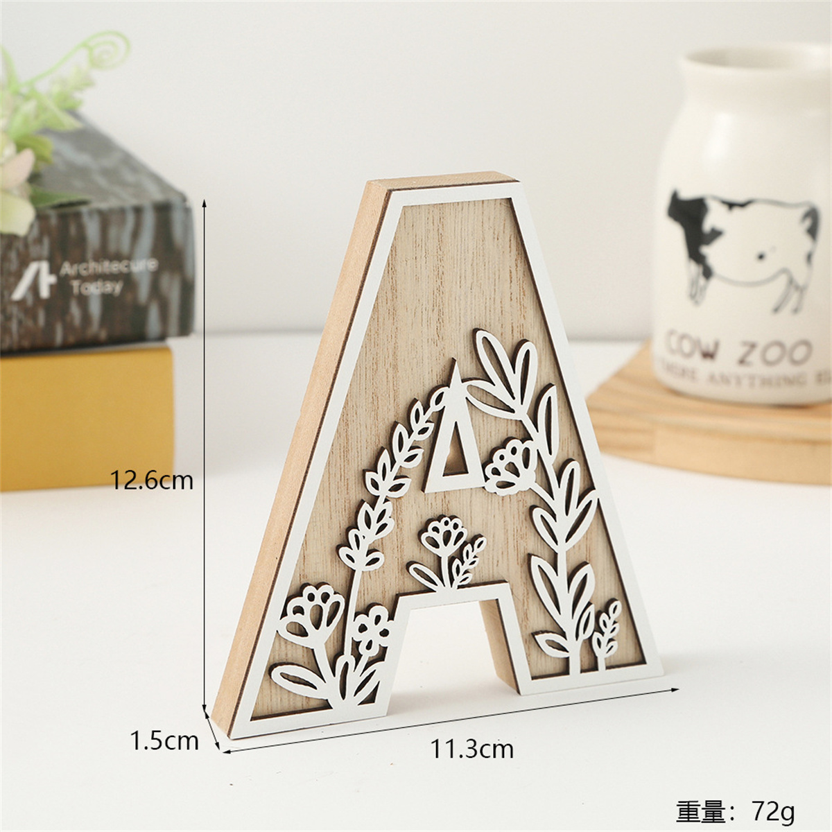 1 ชิ้นไม้ดิบสีขาวแกะสลัก 26 ตั - Art And Craft For Xmas บทวิจารณ์และราคา