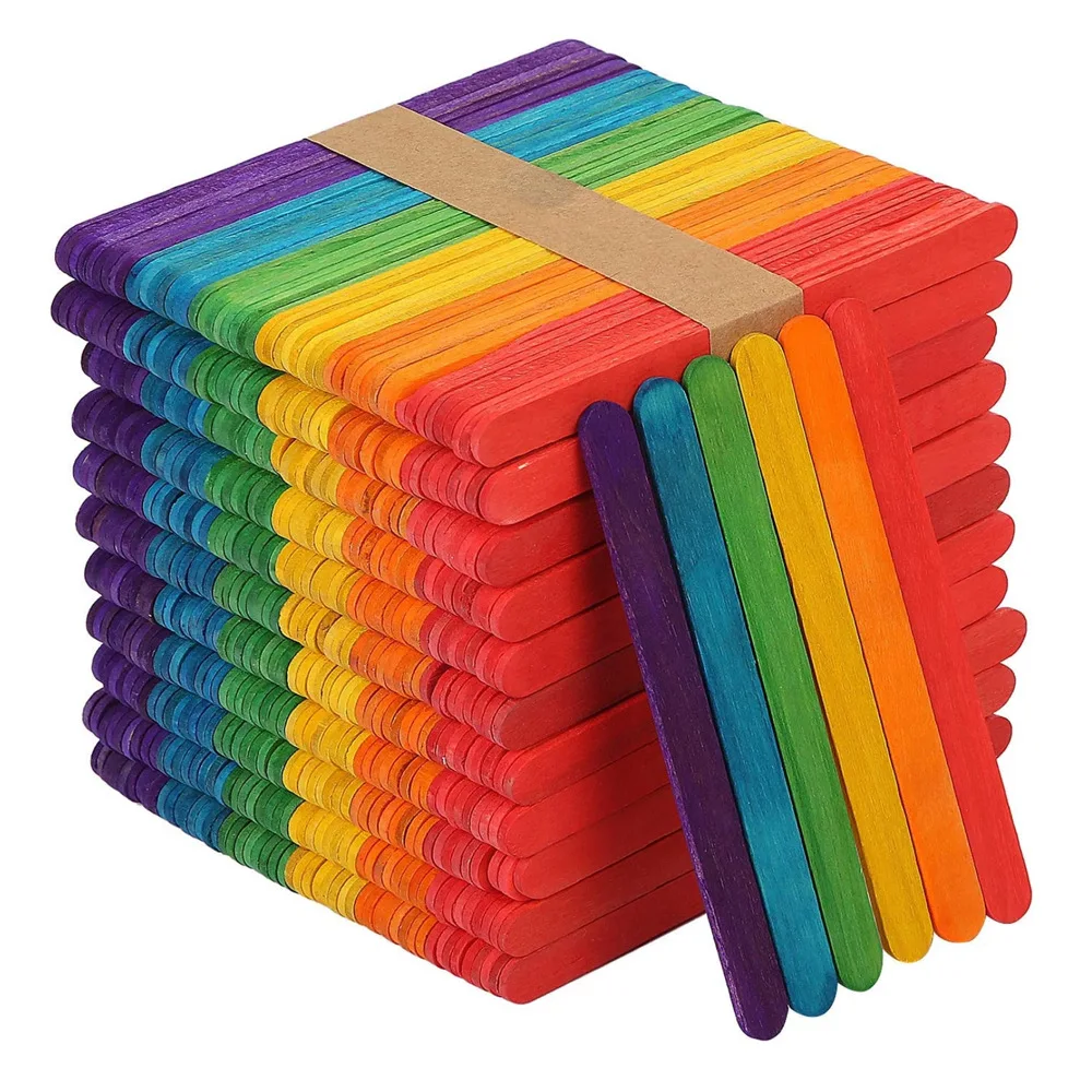 ไม้ไอศกรีมหลากสี 50 ชิ้น สำหรั - Art Craft Stick บทวิจารณ์และราคา